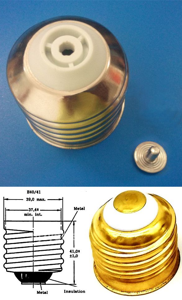 E40 Casquillo Dorado Plastico